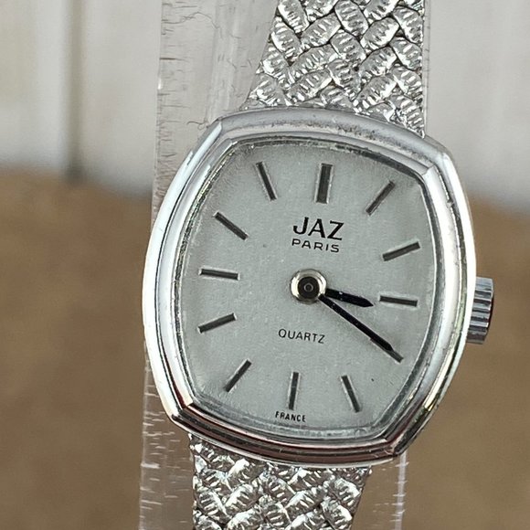Vintage Jaz Paris French Designer Gold 18K White Gold Plated Watch - Picture 1 of 6